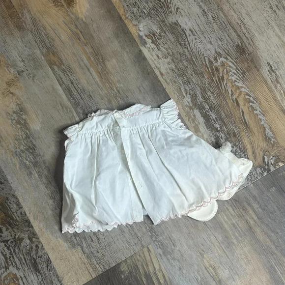 Tiny Tots Original Infant White Embroidered Pink Flowers Dress and Booties - Picture 2 of 9